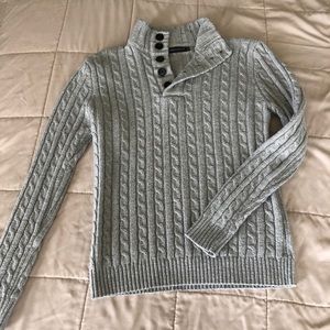 Gray cable knit sweater